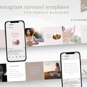 Instagram Carousel Template Set, Instagram for Business, Carousel Templates, Instagram for Coach, Carousel Posts, Female Entrepreneur