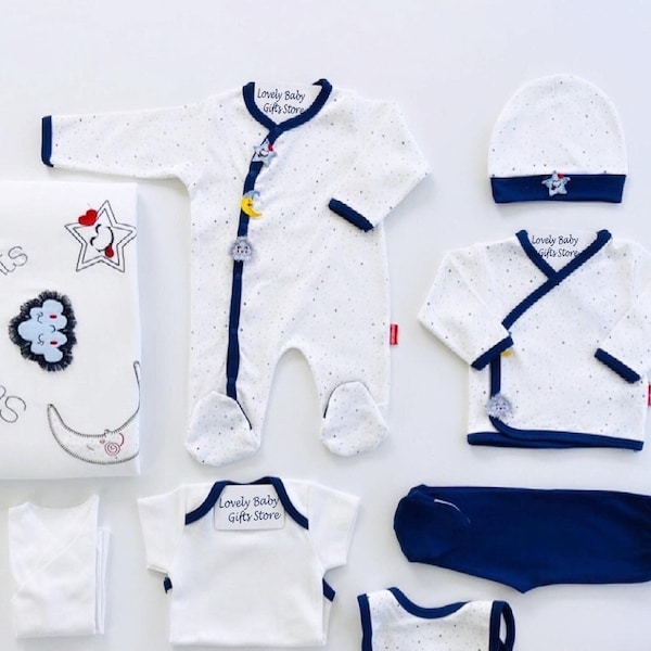 Little Gentleman 10-Piece Newborn Baby Boy Clothes Set - Stylish and Cozy - 100% Cotton - Adorable and Versatile Outfits