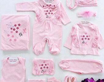 Newborn Baby Girl Gift, Newborn Baby Girl Coming Home Outfit,  Newborn Baby Set, Baby Shower Gift, Baby Girl Hospital Outfit, Newborn Romper