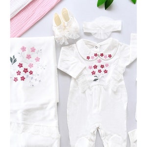 Newborn Baby Girl Gift, Newborn Baby Girl Coming Home Outfit,  Newborn Baby Set, Baby Shower Gift, Baby Girl Hospital Outfit, Newborn Romper