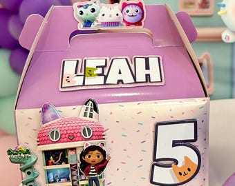 Dollhouse Gable Box, Personalized Birthday Party Favors