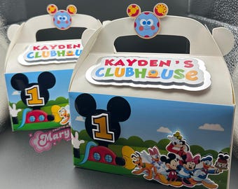 Caja de regalo de cumpleaños de Mickey Clubhouse, personalizada