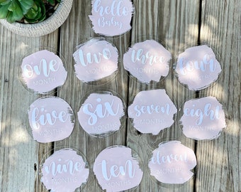 Baby Milestone Cards |Monthly Milestone Set | Acrylic Milestone Cards|