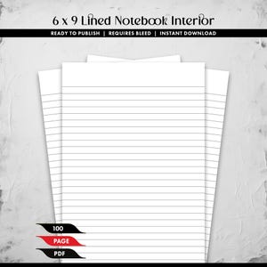 6 x 9 Lined Notebook Interior, 100 Page PDF Download