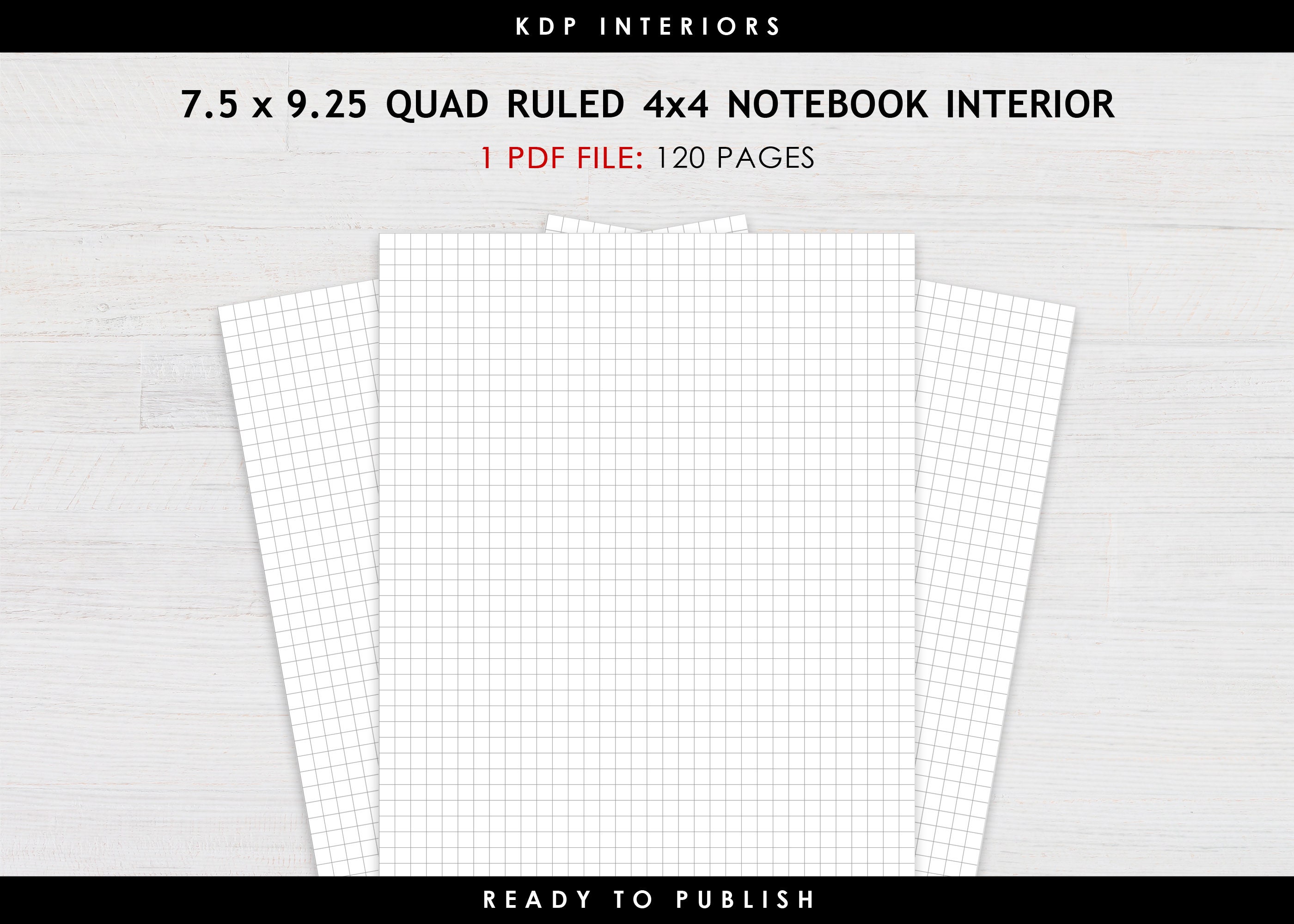 Graph Paper Notebook: Grid Paper Notebook 110 Sheets Large 8.5 x 11 Quad  Ruled 5x5 (Paperback)