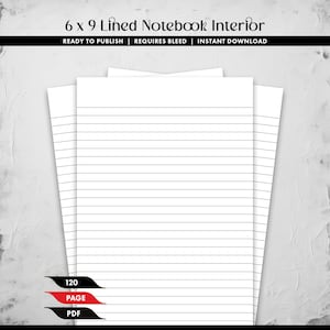 6 x 9 Lined Notebook Interior, 120 Page PDF Download
