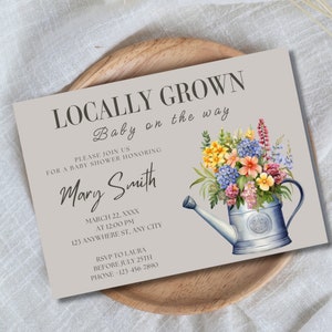 Local Grown Farmers Market Baby Shower Invite, Farmers Market Theme Template for Baby Shower, Farmers Market Baby Shower Digital Template