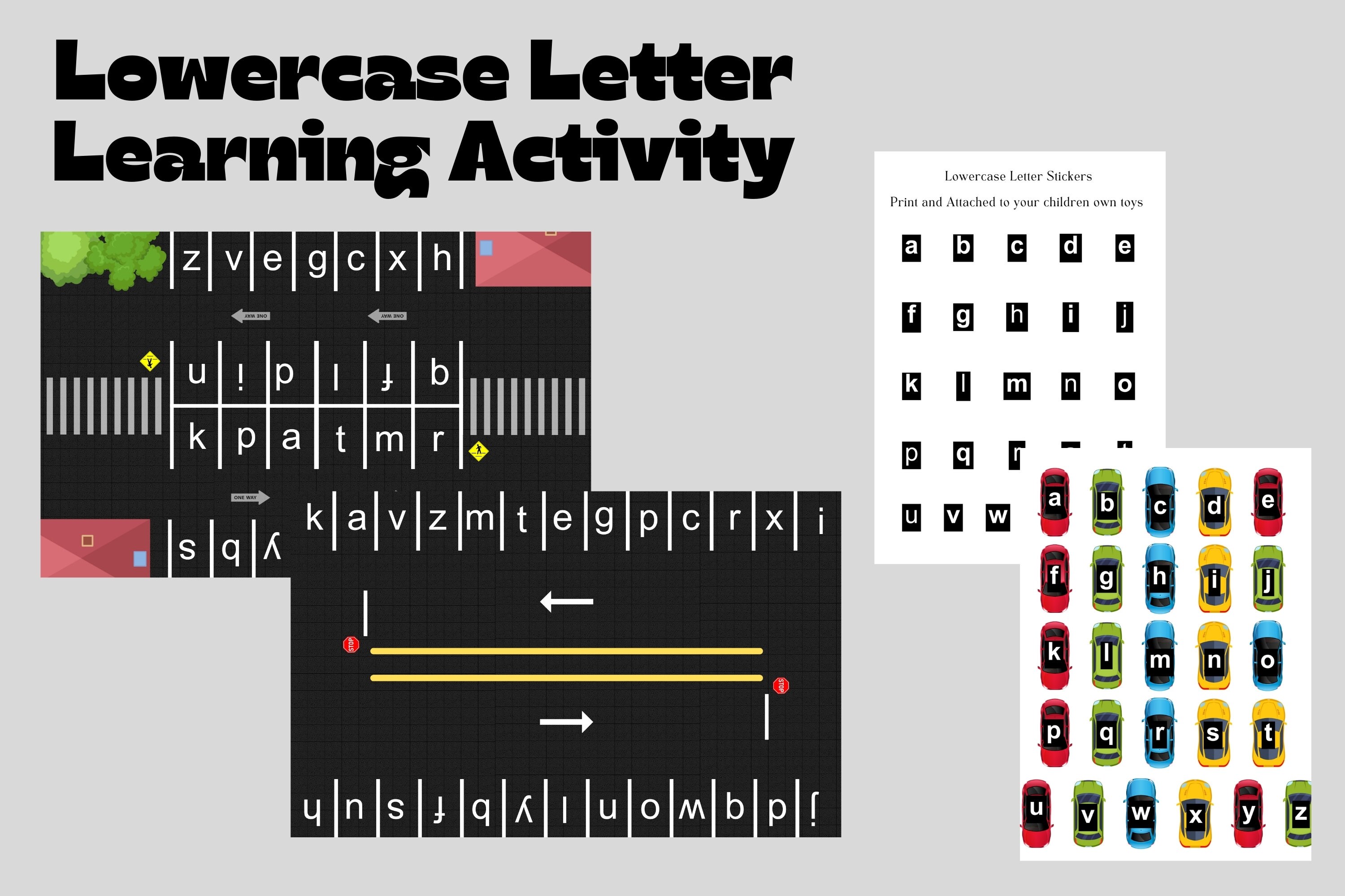 Alphabet Parking Lot Printable Fun Educational Activity for Kids ...