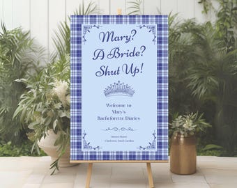 Modèle sur toile de plaque de bienvenue Princess Diaries Bachelorette (téléchargement numérique)