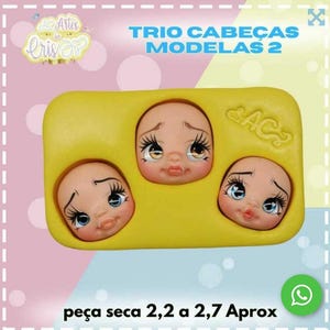 Molde de silicone Morochita, molde de silicone flexível porcelana fria, boneca de silicone, porcelana fria, bonecas de barro.