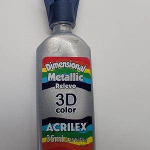 Acrilex 3D Metallic Paint - Dimensional Relief, Black - 35ml