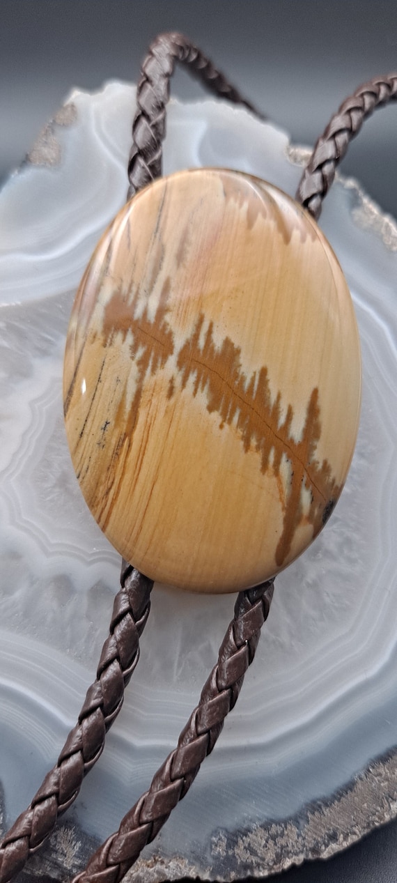 Custom Rare Old Stock Owyhee Picture Jasper Bolo T