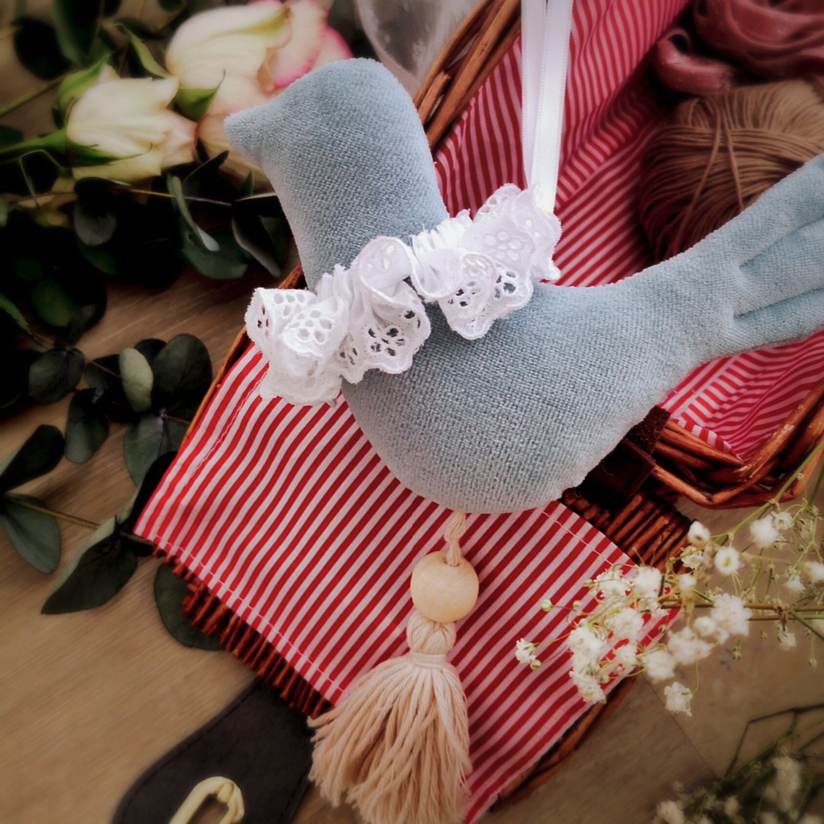 Oiseau Tissu Décoratif