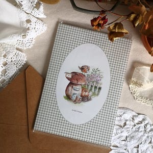carte cottage, carte cadeaux, sticker, illustration, carte diy, personnalisation, carte naissance, carte forêt enchantée