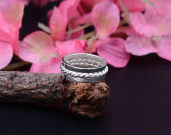 Handmade 925 silver spinner ring for women, Sterling silver 925 ring, Anxiety rings, Meditation rings.