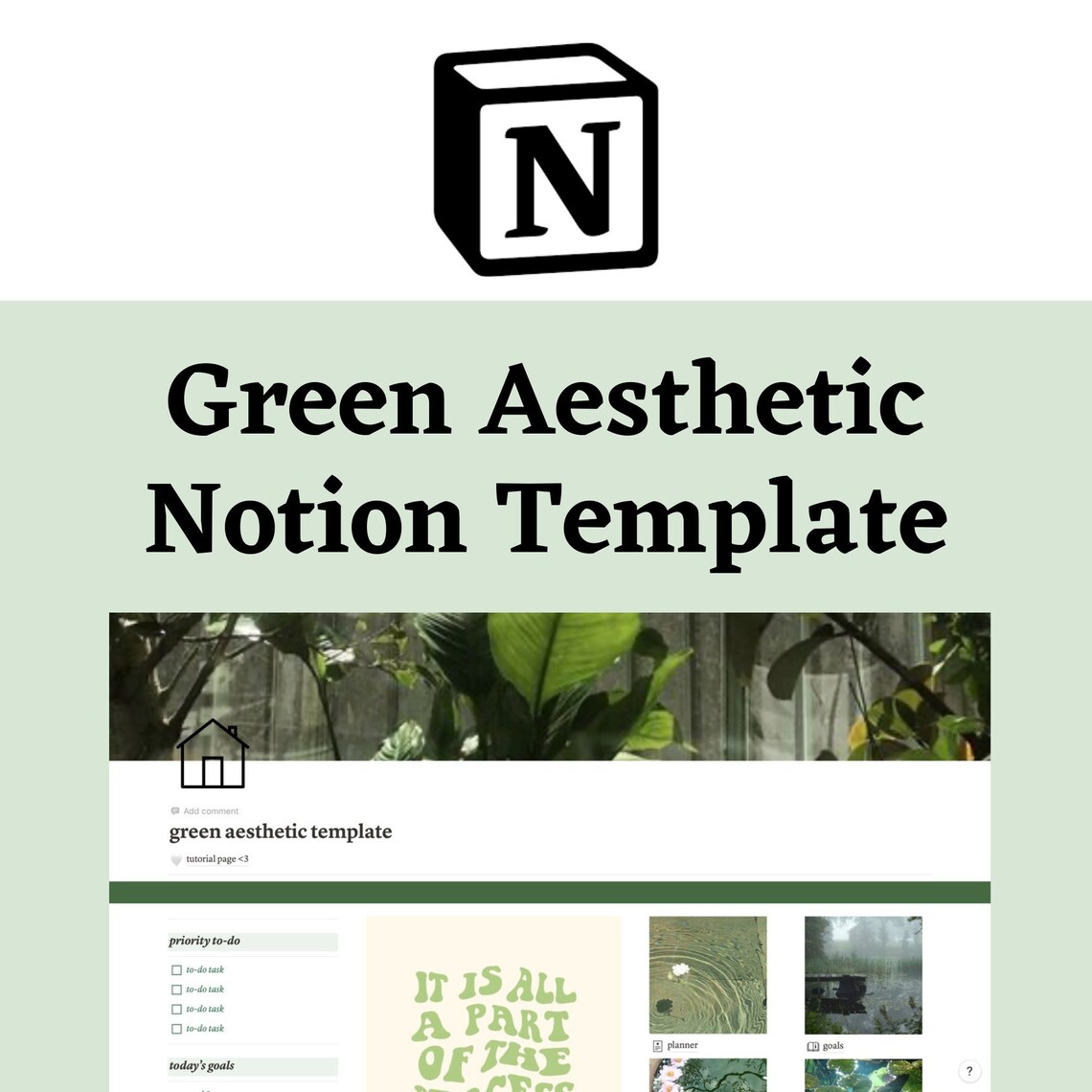 Green Aesthetic Notion Template Online Planner Habit Etsy UK Green Aesthetic Notion Template Online Planner Habit Etsy UK
