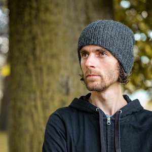 Men's Alpaca Knit Beanie: Reversible Fisherman Style