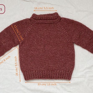 READY TO SHIP Kids heirloom hand knitted pullover . Natural wool sweater . Alpaca and merino handmade pullover. Multiple sizes image 10