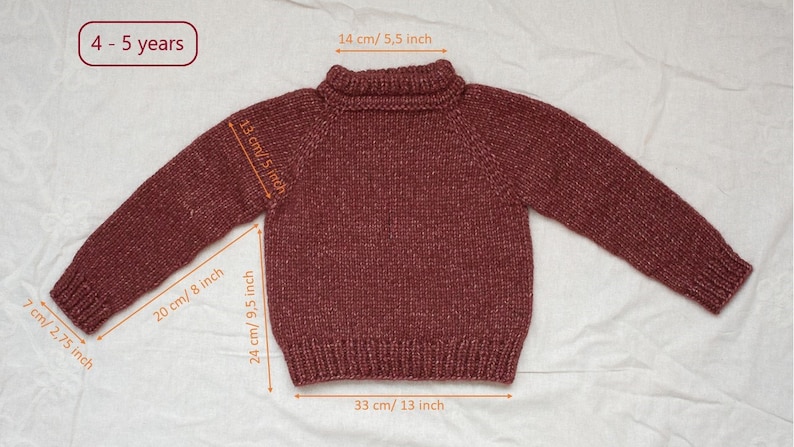 READY TO SHIP Kids heirloom hand knitted pullover . Natural wool sweater . Alpaca and merino handmade pullover. Multiple sizes image 10