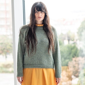 Handgebreide alpaca-trui: boxy damestrui