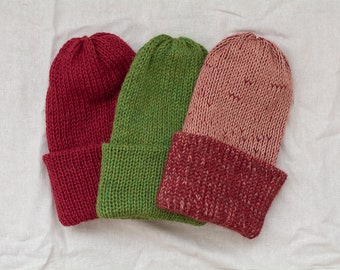 READY TO SHIP woman alpaca beanie, reversible