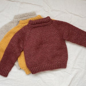 READY TO SHIP Kids heirloom hand knitted pullover . Natural wool sweater . Alpaca and merino handmade pullover. Multiple sizes image 4
