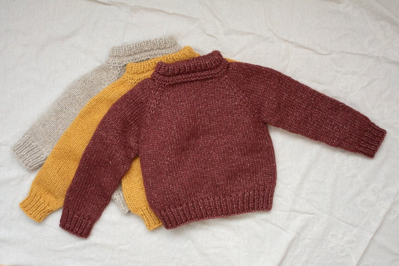 READY TO SHIP Kids heirloom hand knitted pullover . Natural wool sweater . Alpaca and merino handmade pullover. Multiple sizes image 4