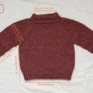 READY TO SHIP Kids heirloom hand knitted pullover . Natural wool sweater . Alpaca and merino handmade pullover. Multiple sizes image 9