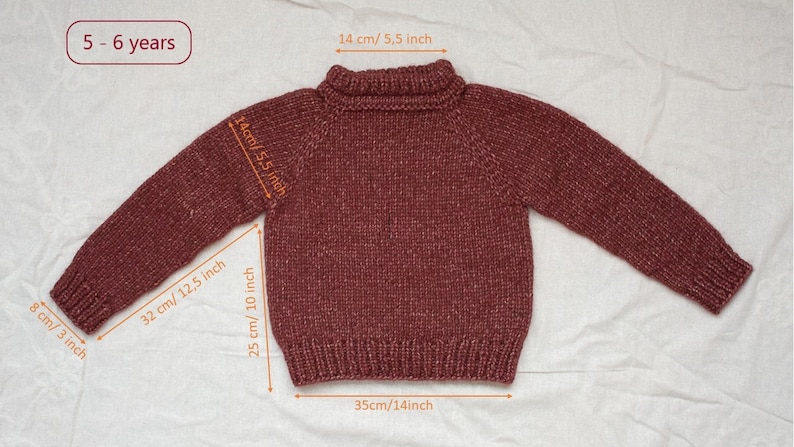 READY TO SHIP Kids heirloom hand knitted pullover . Natural wool sweater . Alpaca and merino handmade pullover. Multiple sizes image 9