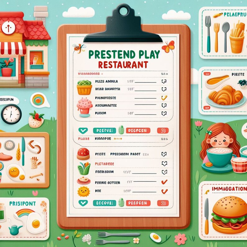 Printable Pretend Play Restaurant Menus, Preschool Kids Activities, Classroom Dramatic Play ...