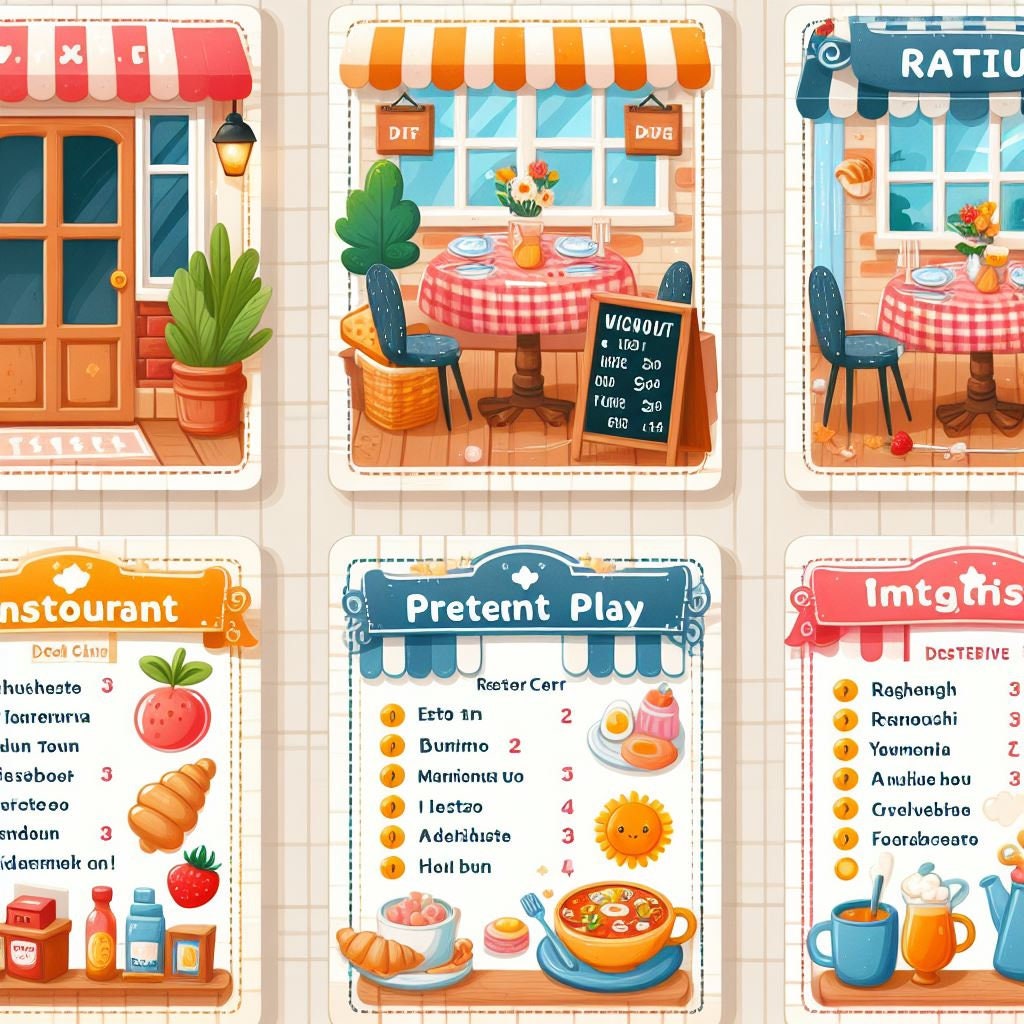 Printable Pretend Play Restaurant Menus, Preschool Kids Activities, Classroom Dramatic Play ...