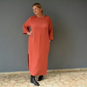 orange jumper dress womens C82-B-MUD10014-Ltmu-a