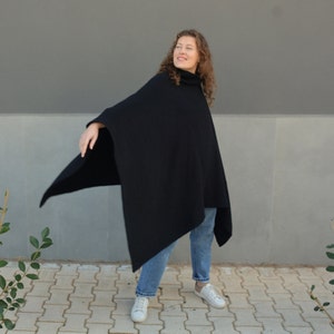 Turtleneck poncho cape for women and men, Unisex gift ideas