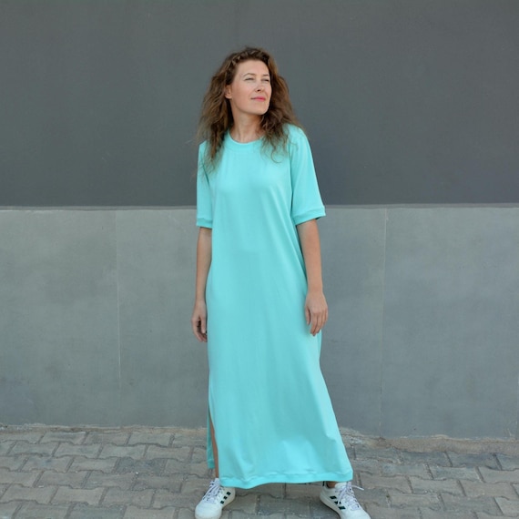 mint casual dress Baberdicy Long Dress Women's Summer Casual Flutter Short Sleeve Crew Neck Smocked Elastic Waist Tiered Midi Dress Maxi Dress for Women Mint Green,