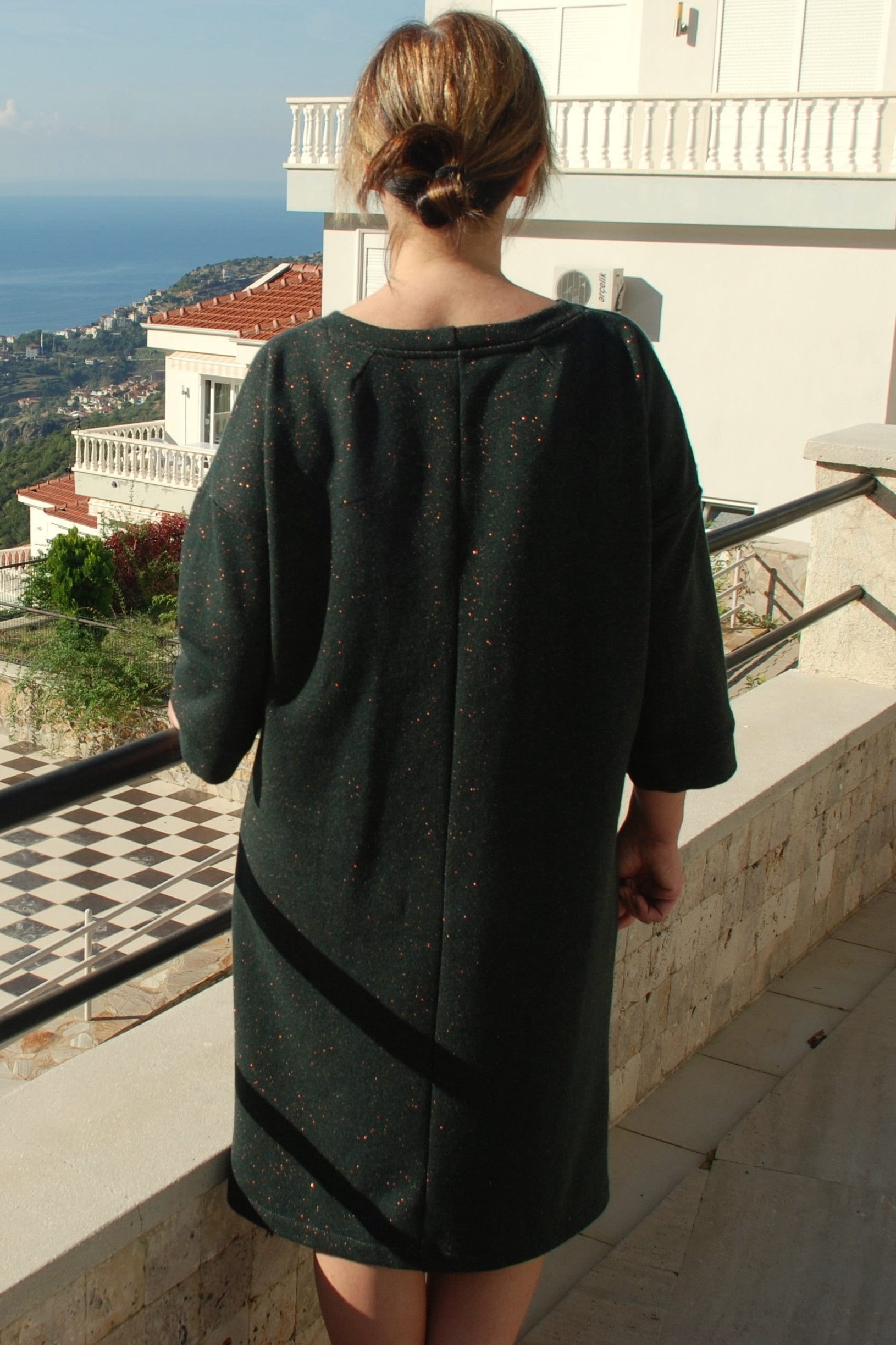 Emerald jumper dress, Green winter oversized dress Emerald jumper dress, Green winter oversized dress