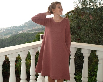 Oversized sweatshirt dress with pockets, Maternity clothes, Winter women