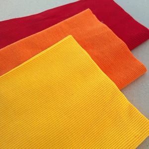 Ribbed Knit Fabric in Yellow Orange and Red Ribbing