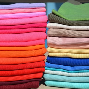 20 x 100 cm Bündchenstrickstoff, Stretch Bündchenstoff für Bündchen Säume Ausschnitt Bund