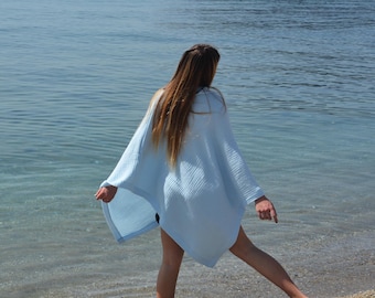 Beach Changing Towel Double Gauze Poncho Top