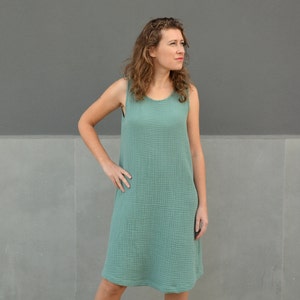 GREEN SEA COTTON GAUZE DRESS