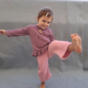 Double gauze culottes, Muslin comfy pants for kids