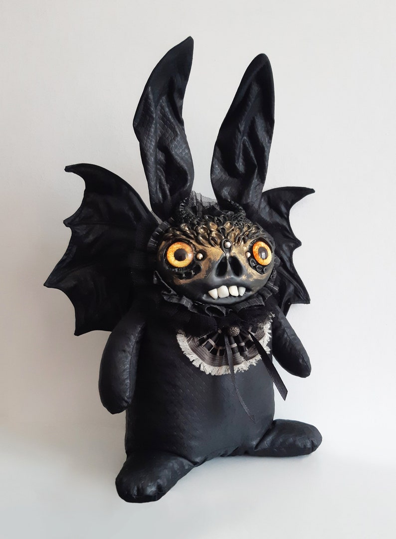 Spookie | Devil Bat-bunny OOAK Art/interior Doll - Etsy