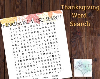 Thanksgiving Word Search Printable