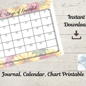 30 dagen dankbaar dagboek, grafiek, kalender