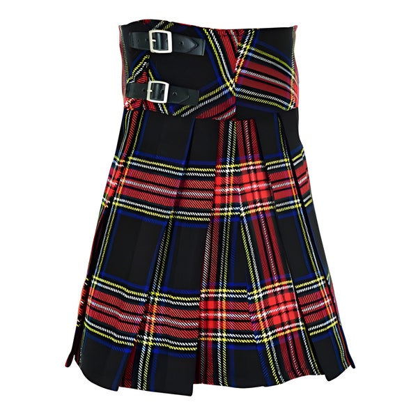 Ladies Kilt Skirt for Women,13" Length Scottish Tartan, Pleated Kilt for Women,plaid mini skirt Leather Buckled Straps