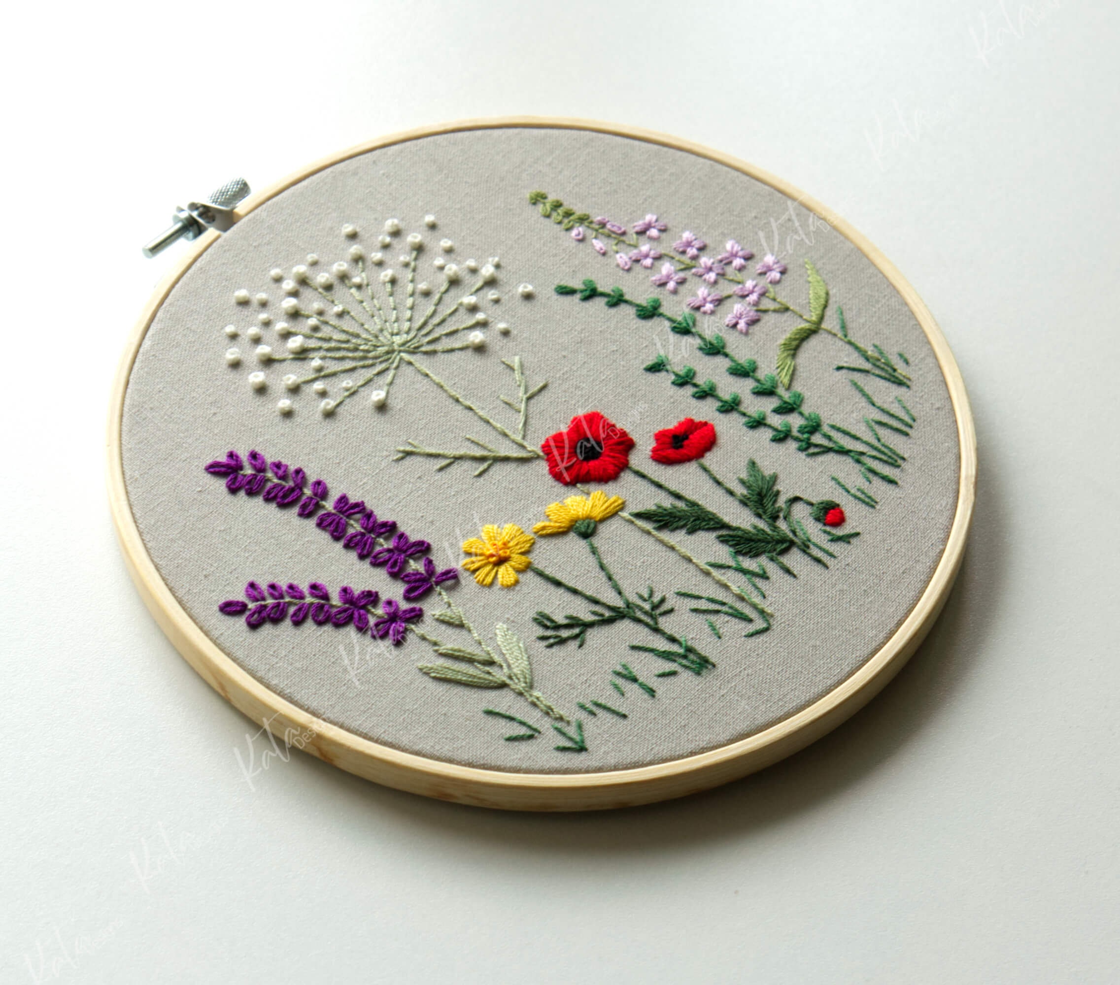 Meadow Flowers Embroidery Pattern – Wildflower Hand Stitch Design • PDF ...