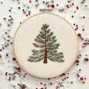 Christmas Tree Embroidery Pattern Set (beginner, 3”- 8” Hoops ...