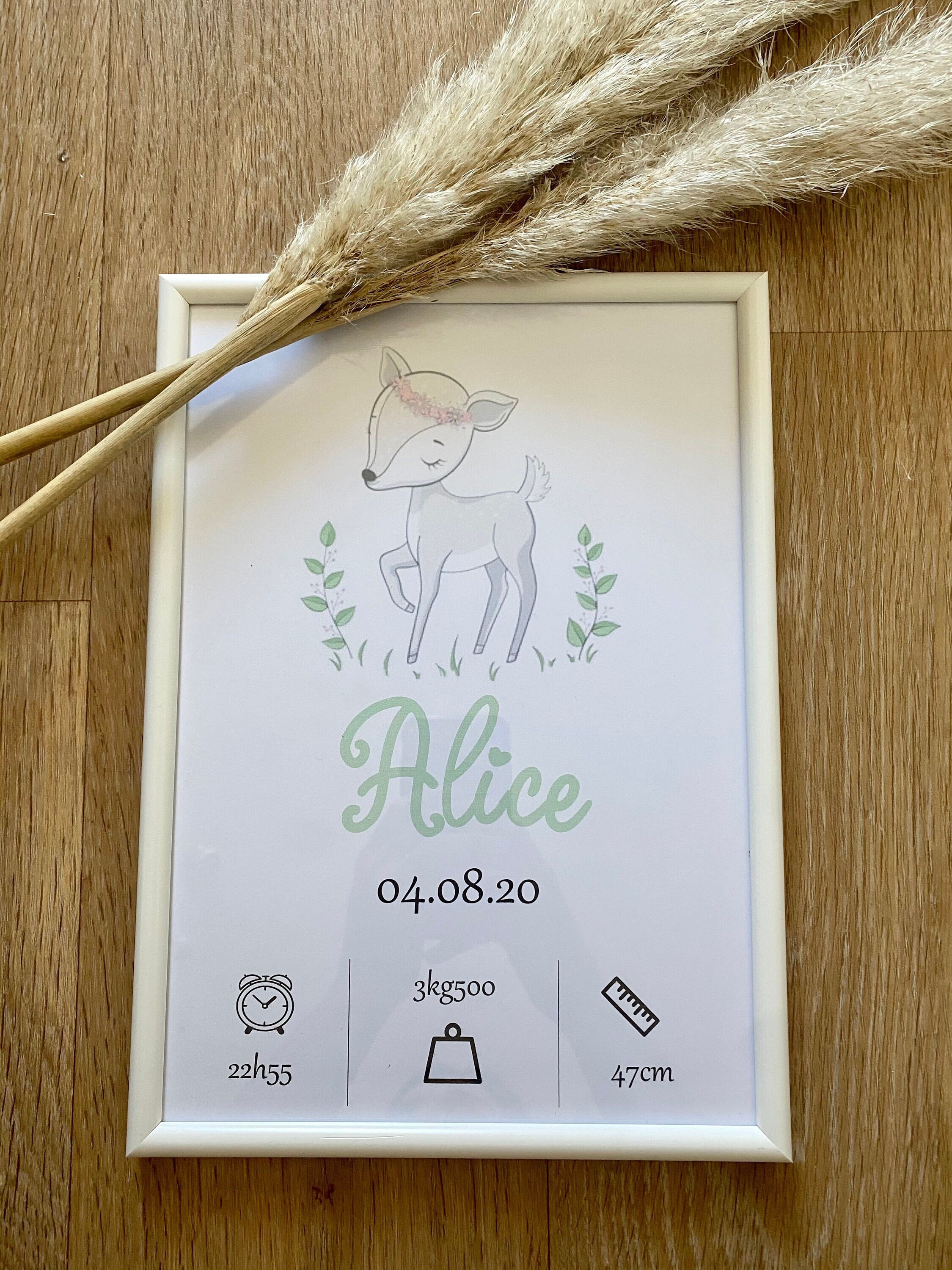 Affiche/ Cadre Naissance à Personnalisée