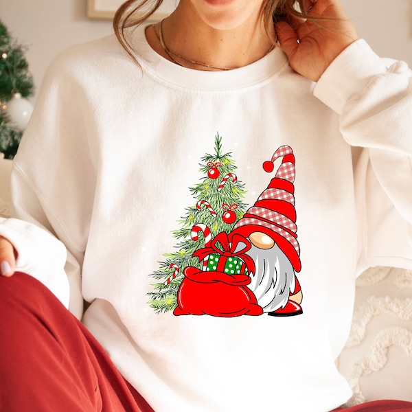 Christmas Gnomes Sweatshirt | Cute Gnomes T-shirt | Merry Christmas T-shirt | Gnome Tree For The Holidays Shirt | Cute Christmas Tee