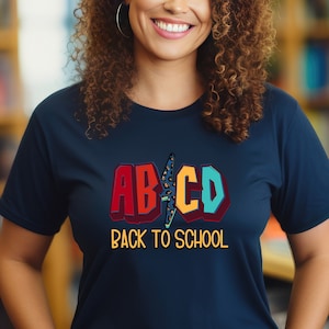 ABCD Back in Class Shirt, Teacher Shirt, Rock and Roll Parody AC Shirt, School Teaching Shirts, Women's Graphic Tee, Back To School Shirt